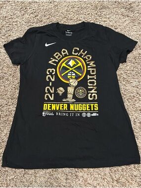 Nike Denver Nuggets 22-23 NBA Champions Black T-Shirt (Women’s Small)